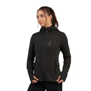 Polar tejido hoddie Full-Zip mujer Tundra jaspeado, Atakama