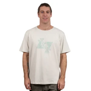 Polera Manga Corta Triángulos Beige, Atakama