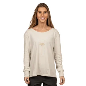 Polera Manga Larga Araucaria Beige, Atakama