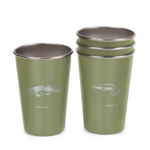 Set de 4 Vasos Acero Verdes Peces Chilenos 480 ml, Atakama
