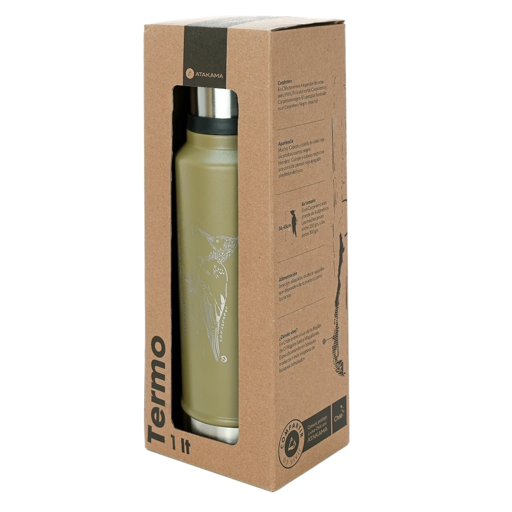 Termo Verde Pájaro Carpintero 1 lt, Atakama - Imagen 4