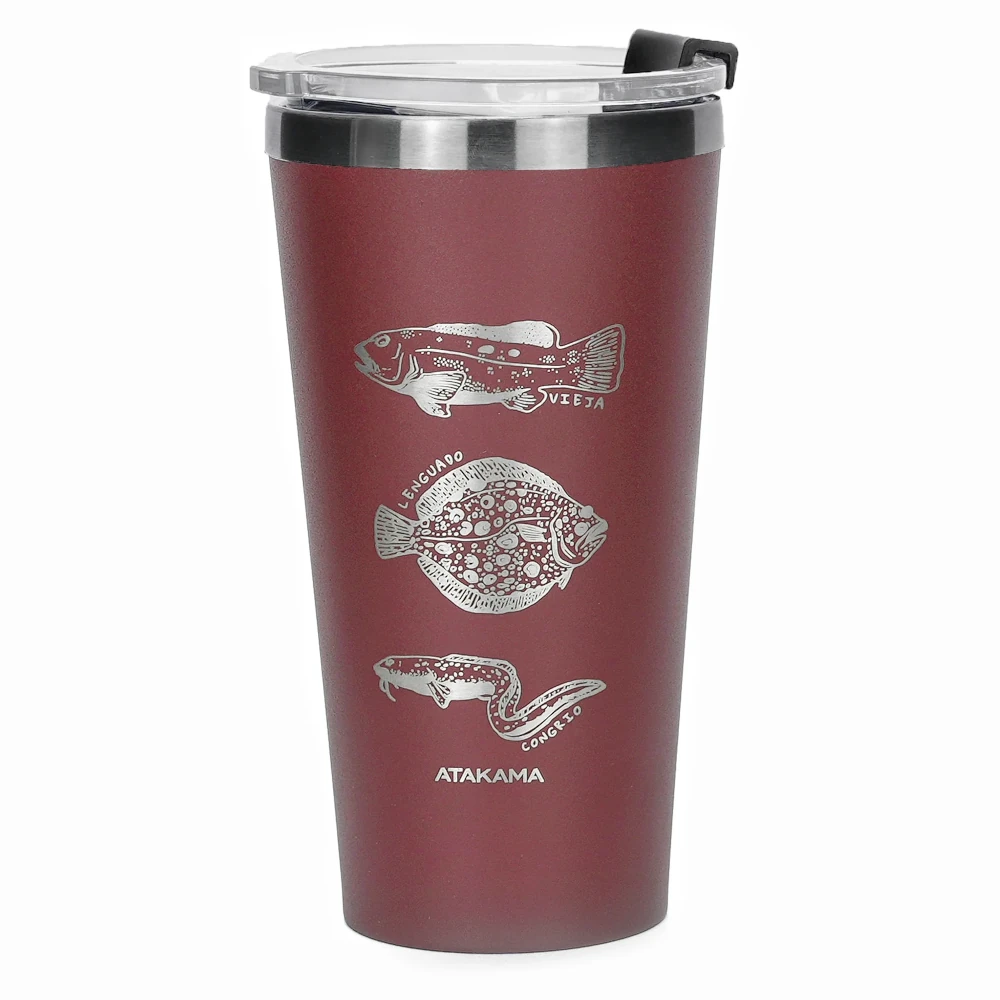 Vaso Térmico Burdeo Peces 480 ml, Atakama