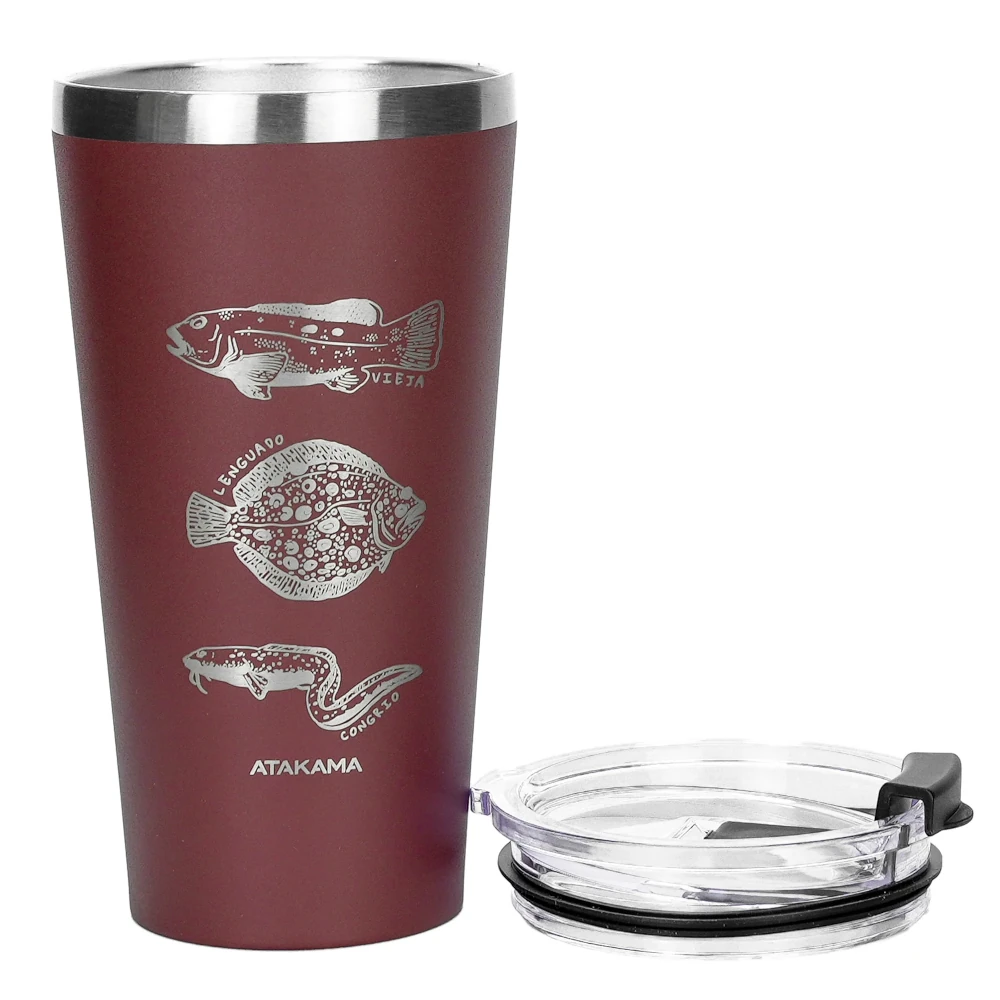 Vaso Térmico Burdeo Peces 480 ml, Atakama - Imagen 3