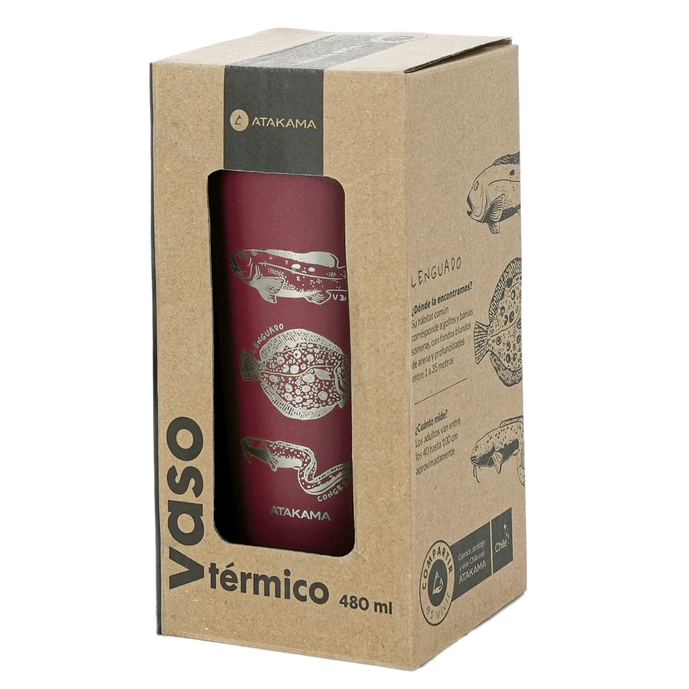 Vaso Térmico Burdeo Peces 480 ml, Atakama - Imagen 4