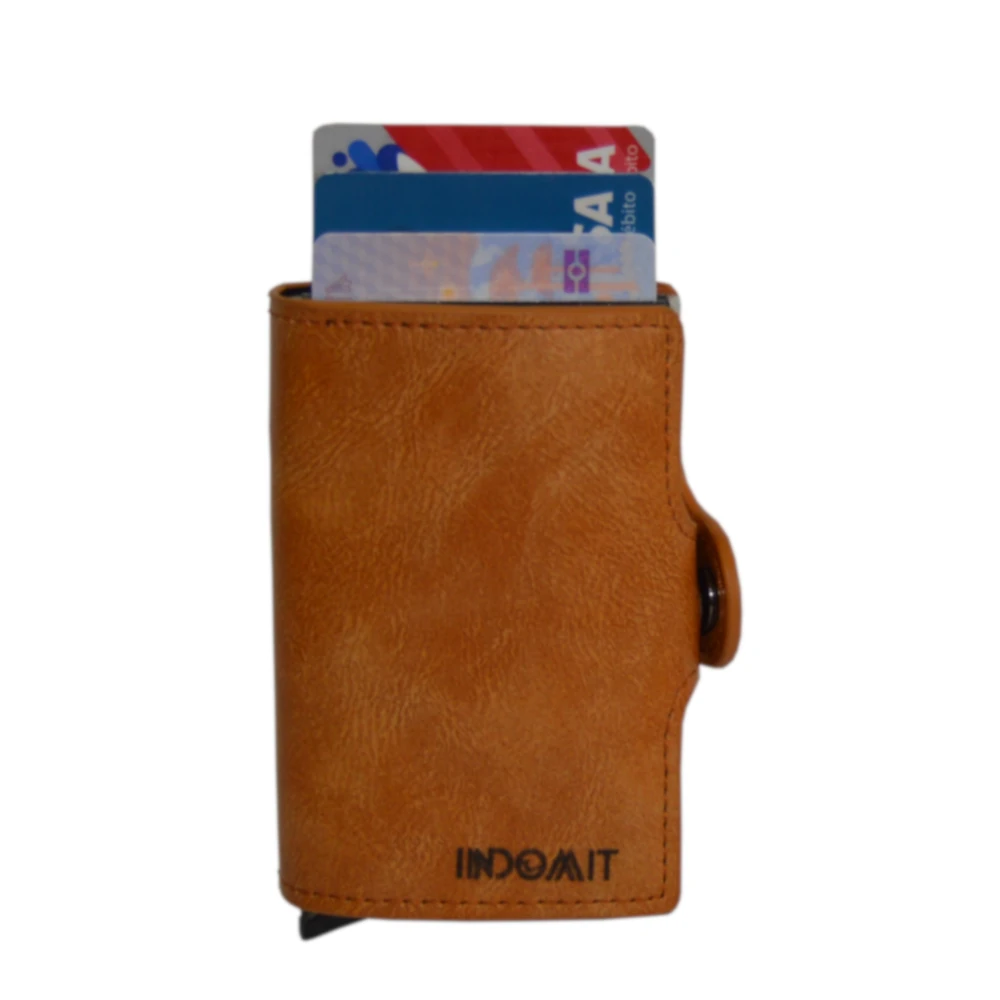 Tarjetero Billetera Eco-Cuero Anti-Clonación Doble, Indomit - Imagen 2